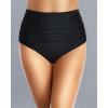 imageHolipick Bathing Suit Bottoms for Women  High Waisted Bikini Bottoms Ruched Tummy Control Swimsuit BottomBlack
