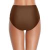 imageHolipick Bathing Suit Bottoms for Women  High Waisted Bikini Bottoms Ruched Tummy Control Swimsuit BottomBrown