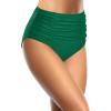 imageHolipick Bathing Suit Bottoms for Women  High Waisted Bikini Bottoms Ruched Tummy Control Swimsuit BottomDark Green