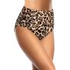 imageHolipick Bathing Suit Bottoms for Women  High Waisted Bikini Bottoms Ruched Tummy Control Swimsuit BottomLeopard