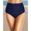 imageHolipick Bathing Suit Bottoms for Women  High Waisted Bikini Bottoms Ruched Tummy Control Swimsuit BottomNavy Blue