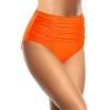imageHolipick Bathing Suit Bottoms for Women  High Waisted Bikini Bottoms Ruched Tummy Control Swimsuit BottomOrange