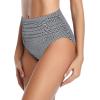 imageHolipick Bathing Suit Bottoms for Women  High Waisted Bikini Bottoms Ruched Tummy Control Swimsuit BottomStripe