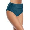 imageHolipick Bathing Suit Bottoms for Women  High Waisted Bikini Bottoms Ruched Tummy Control Swimsuit BottomTeal