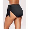 imageHolipick Bathing Suit Bottoms for Women  High Waisted Bikini Bottoms Ruched Tummy Control Swimsuit BottomTie Black
