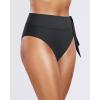 imageHolipick Bathing Suit Bottoms for Women  High Waisted Bikini Bottoms Ruched Tummy Control Swimsuit BottomTie Black