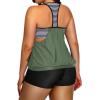 imageHolipick Plus Size Tankini Swimsuit for Women Two Piece Tummy Control Bathing Suit Blouson Racerback Tankini Top with ShortsArmy Green