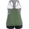 imageHolipick Plus Size Tankini Swimsuit for Women Two Piece Tummy Control Bathing Suit Blouson Racerback Tankini Top with ShortsArmy Green