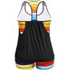 imageHolipick Plus Size Tankini Swimsuit for Women Two Piece Tummy Control Bathing Suit Blouson Racerback Tankini Top with ShortsColorful Palm Tree