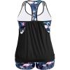 imageHolipick Plus Size Tankini Swimsuit for Women Two Piece Tummy Control Bathing Suit Blouson Racerback Tankini Top with ShortsFlamingo