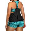 imageHolipick Plus Size Tankini Swimsuit for Women Two Piece Tummy Control Bathing Suit Blouson Racerback Tankini Top with ShortsGreen Paisley