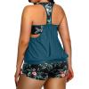 imageHolipick Plus Size Tankini Swimsuit for Women Two Piece Tummy Control Bathing Suit Blouson Racerback Tankini Top with ShortsGreen and Flower
