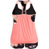 imageHolipick Plus Size Tankini Swimsuit for Women Two Piece Tummy Control Bathing Suit Blouson Racerback Tankini Top with ShortsOrange Floral