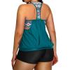 imageHolipick Plus Size Tankini Swimsuit for Women Two Piece Tummy Control Bathing Suit Blouson Racerback Tankini Top with ShortsPeacock Blue