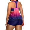 imageHolipick Plus Size Tankini Swimsuit for Women Two Piece Tummy Control Bathing Suit Blouson Racerback Tankini Top with ShortsPink Gradient