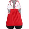 imageHolipick Plus Size Tankini Swimsuit for Women Two Piece Tummy Control Bathing Suit Blouson Racerback Tankini Top with ShortsRed and Stripe