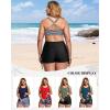 imageHolipick Plus Size Tankini Swimsuits  Women 3 Piece Bathing Suits Tummy Control with Shorts Tank Top with Sports Bra 12 PlusArmy Green