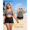 imageHolipick Plus Size Tankini Swimsuits  Women 3 Piece Bathing Suits Tummy Control with Shorts Tank Top with Sports Bra 12 PlusArmy Green