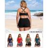 imageHolipick Plus Size Tankini Swimsuits  Women 3 Piece Bathing Suits Tummy Control with Shorts Tank Top with Sports Bra 12 PlusBlack