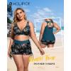 imageHolipick Plus Size Tankini Swimsuits  Women 3 Piece Bathing Suits Tummy Control with Shorts Tank Top with Sports Bra 12 PlusGreen and Flower