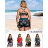 imageHolipick Plus Size Tankini Swimsuits  Women 3 Piece Bathing Suits Tummy Control with Shorts Tank Top with Sports Bra 12 PlusGreen and Flower