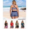 imageHolipick Plus Size Tankini Swimsuits  Women 3 Piece Bathing Suits Tummy Control with Shorts Tank Top with Sports Bra 12 PlusNavy Blue