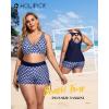 imageHolipick Plus Size Tankini Swimsuits  Women 3 Piece Bathing Suits Tummy Control with Shorts Tank Top with Sports Bra 12 PlusNavy Blue