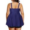 imageHolipick Two Piece Plus Size Tankini Swimsuits for Women Tummy Control Swim Top with Shorts Long Flowy Bathing SuitsNavy Blue