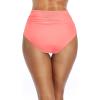 imageHolipick Women High Waisted Bikini Bottom Full Coverage Bathing Suits Bottoms Convertible Tummy Control Swim BottomCoral Pink