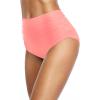 imageHolipick Women High Waisted Bikini Bottom Full Coverage Bathing Suits Bottoms Convertible Tummy Control Swim BottomCoral Pink
