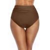 imageHolipick Women High Waisted Bikini Bottom Full Coverage Bathing Suits Bottoms Convertible Tummy Control Swim BottomDark Brown
