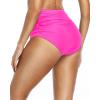 imageHolipick Women High Waisted Bikini Bottom Full Coverage Bathing Suits Bottoms Convertible Tummy Control Swim BottomPink