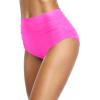 imageHolipick Women High Waisted Bikini Bottom Full Coverage Bathing Suits Bottoms Convertible Tummy Control Swim BottomPink