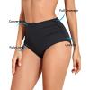 imageHolipick Women High Waisted Bikini Bottom Full Coverage Bathing Suits Bottoms Convertible Tummy Control Swim BottomSolid Black
