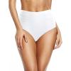 imageHolipick Women High Waisted Bikini Bottom Full Coverage Bathing Suits Bottoms Convertible Tummy Control Swim BottomSolid White