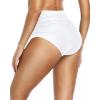 imageHolipick Women High Waisted Bikini Bottom Full Coverage Bathing Suits Bottoms Convertible Tummy Control Swim BottomSolid White