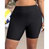 imageHolipick Women Plus Size Swim Shorts High Waisted Swim Bottoms with Pockets Tummy Control Boy ShortsBlack
