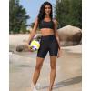 imageHolipick Women Plus Size Swim Shorts High Waisted Swim Bottoms with Pockets Tummy Control Boy ShortsBlack Regular