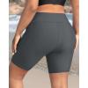 imageHolipick Women Plus Size Swim Shorts High Waisted Swim Bottoms with Pockets Tummy Control Boy ShortsGrey