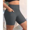 imageHolipick Women Plus Size Swim Shorts High Waisted Swim Bottoms with Pockets Tummy Control Boy ShortsGrey