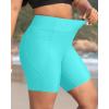 imageHolipick Women Plus Size Swim Shorts High Waisted Swim Bottoms with Pockets Tummy Control Boy ShortsLake Blue