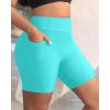 imageHolipick Women Plus Size Swim Shorts High Waisted Swim Bottoms with Pockets Tummy Control Boy ShortsLake Blue