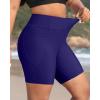 imageHolipick Women Plus Size Swim Shorts High Waisted Swim Bottoms with Pockets Tummy Control Boy ShortsNavy Blue
