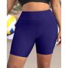 imageHolipick Women Plus Size Swim Shorts High Waisted Swim Bottoms with Pockets Tummy Control Boy ShortsNavy Blue