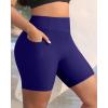 imageHolipick Women Plus Size Swim Shorts High Waisted Swim Bottoms with Pockets Tummy Control Boy ShortsNavy Blue