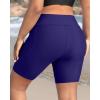 imageHolipick Women Plus Size Swim Shorts High Waisted Swim Bottoms with Pockets Tummy Control Boy ShortsNavy Blue