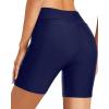 imageHolipick Women Plus Size Swim Shorts High Waisted Swim Bottoms with Pockets Tummy Control Boy ShortsNavy Blue Regular