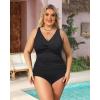 imageHolipick Women Tummy Control One Piece Swimsuit  Push Up Bathing Suit Full Coverage Slimming SwimwearBlack