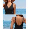 imageHolipick Women Tummy Control One Piece Swimsuit  Push Up Bathing Suit Full Coverage Slimming SwimwearBlack
