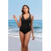 imageHolipick Women Tummy Control One Piece Swimsuit  Push Up Bathing Suit Full Coverage Slimming SwimwearBlack